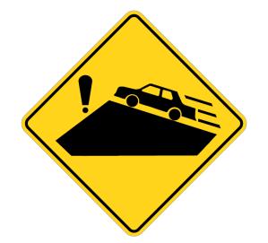 7.6 Blind Crest Vertical Visibility Constraint Signs The Blind Crest sign is a warning sign which may be erected to advise motorists of a section of roadway that due to its vertical alignment causes