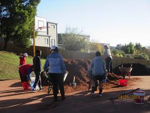 and preparing the Kindergarten Playground for the landscaper that will be starting in the first week of June.
