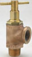Pilot is brass with stainless steel spring, seat disc and seat ring; bronze diaphragms for air service or neoprene diaphragms for water. Pressure setting 15 to 200 psi.