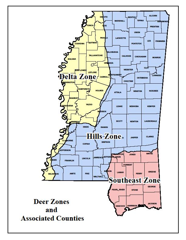 Responsive Management DELTA ZONE is private and open public lands west of I-55 and north of I-, plus areas south of I- and west of U.S. Highway 6.