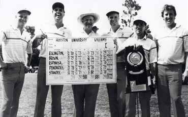 2017-18 HOUSTON MEN S GOLF NCAA TEAM NATIONAL CHAMPIONS 1985 NCAA National Champions Southwest Conference Champions 1984 NCAA National Champions Southwest Conference Champions (L-R) Marc Pendaries,