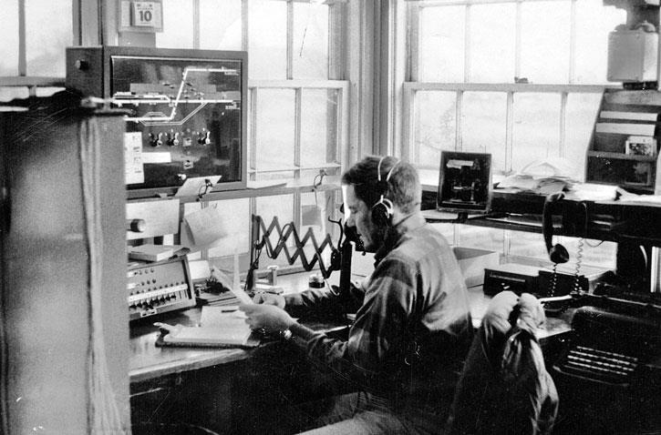 Wally passed away a few years ago. Here s retired Agent-Telegrapher Loren Mulvaney on the job at Merrillan, WI on November 10, 1968.