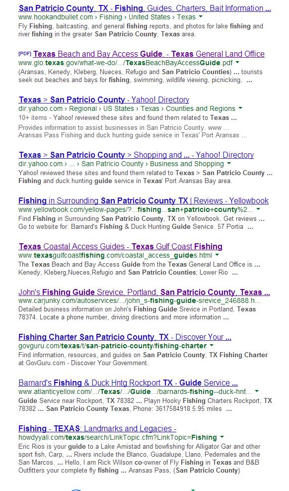 Guided Fishing Market Research 6 Search for San Patricio