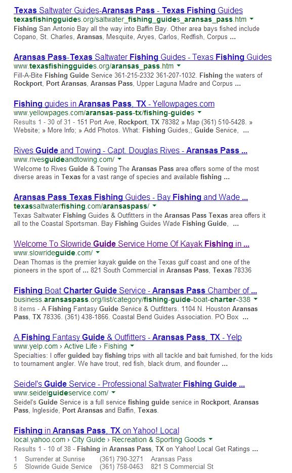 Guided Fishing Market Research 7 Search For Aransas Pass, TX