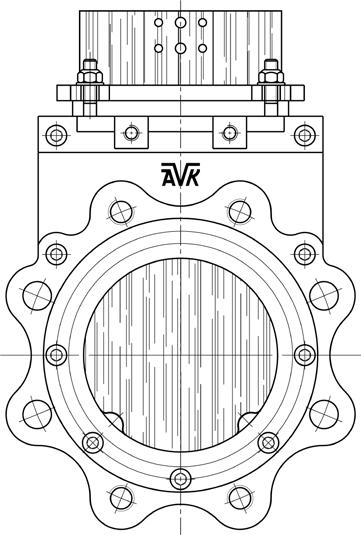 5. The AVK knife gate valve maintains its bubble-tight seal by pressure of the gate against the U-shaped soft seat between the two body parts and against the upper packing gland.