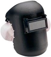 Specially designed stops allow positioning of the helmet in any one of four preset positions which gives maximum viewing and comfort while welding in any position.