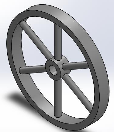 Figure 5: Flywheel having circular cross-section Figure 6: Flywheel having elliptical cross-section While designing the flywheel in solid works, the hub and shaft design is also considered.