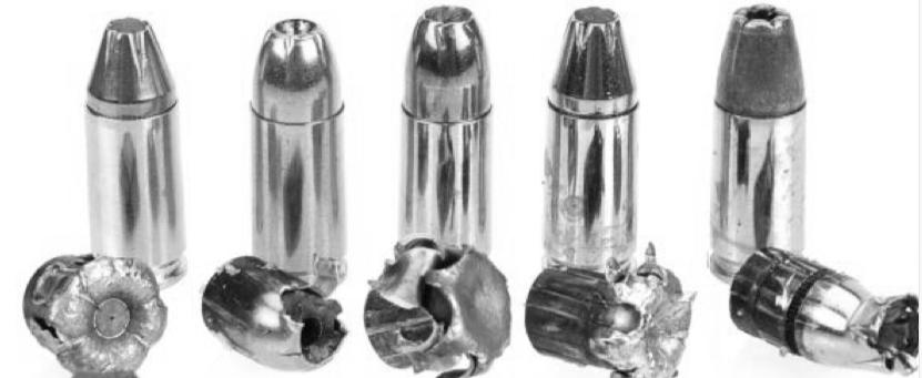 Matching Bullets Gun is test-fired into gel or water Doesn t damage