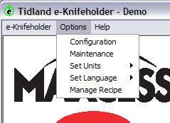 Use the Exit option in the e-knifeholder menu to close the program.