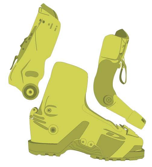 Cabrio Boots Wide and soft flexing ski designs benefit from strong edge to edge energy transference but they do not respond favorably to high quantities of instantaneous forward pressure that are