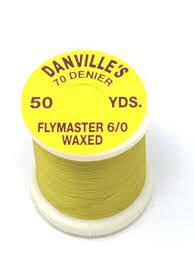 THREAD DANVILLE FLYMASTER WAXED 6/0 One of the best tying threads made. 70 denier, perfect for nymphs and dries.