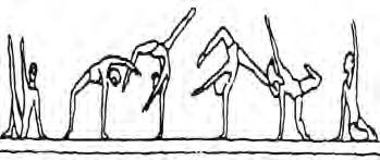 swing down to cross sit Walkover bwd with stoop