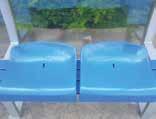 Aluminium composite Length 1m, 2 players height Aluminium bench - polycarbonate sheet PVC seats - polycarbonate
