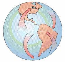 Coriolis Effect Eastward rotation of Earth on its axis 15 /hr Deflects moving objects (air, water) away from initial course Earth spins