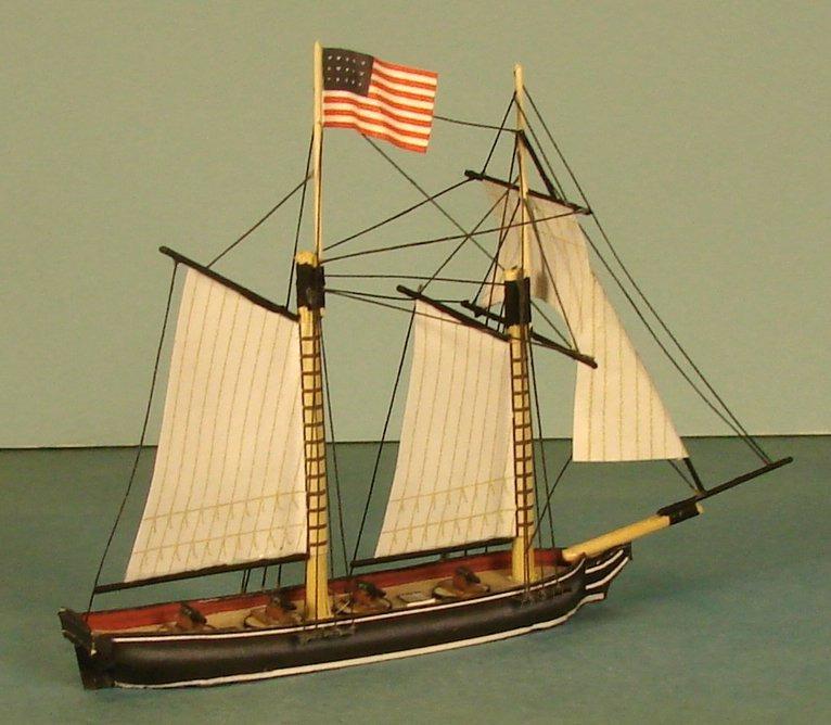 1MB Kit #012 4-gun schooner, based on contemporary