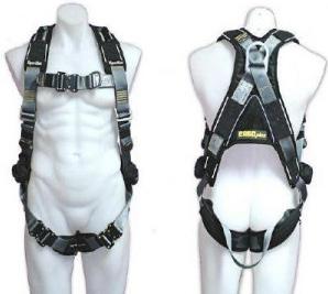 1100ERGO PLUS Fall Arrest Full Body Harness: Rear and front D ring Confined space loops on shoulders Dorsal extension Fully adjustable