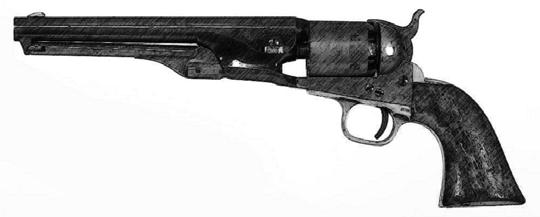 Smith & Wesson model 3 Schofield, Single Action Caliber:.44 Schofield Weight: 1.