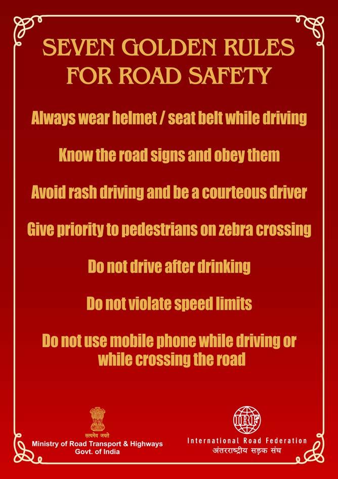 12 Road Safety Campaign The posters on theme of Road Safety prepared