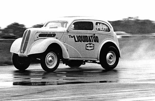 4-litre Jaguar turned up, called Liquidator. It was unfinished, and Capt Tom Hales would not let Geof Barrett run without a firewall between engine and driver.