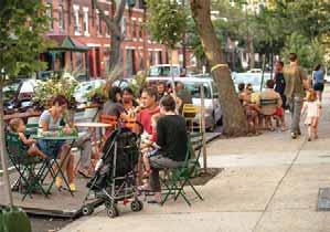 Middletown Walkable Community Workshop Outdoor dining was also identified as something that can be expanded. Parklets can transform off-street parking spaces into temporary outdoor seating.