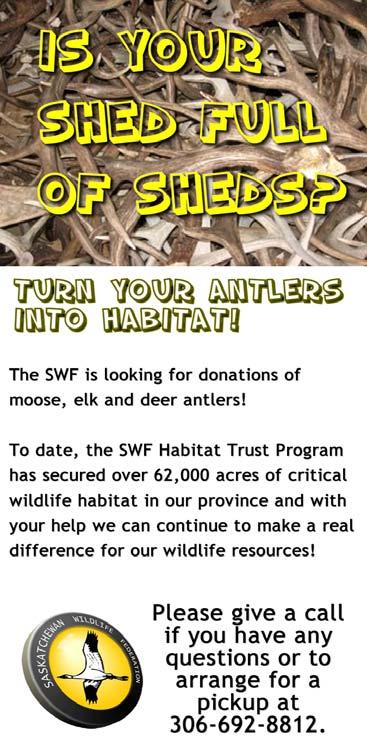 Habitat Trust Report By Jim Kroshus, Habitat Trust Coordinator Hide Collection Hunting season has begun, and with it comes the start up of the SWF's Hide Collection Program, coordinated through