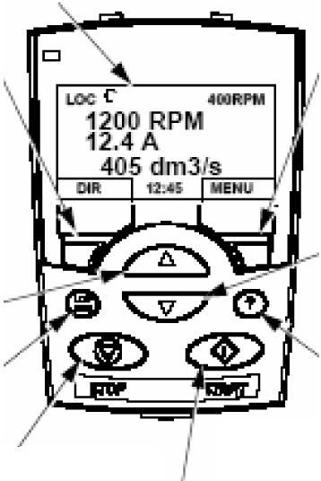 To adjust the VFD control parameters the screen on the front of the VFD must be accessed. To scroll between adjustments press the MENU key to gain access to the menu headings.