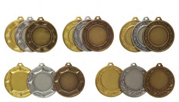 Medal Holders 42mm Faceted Gold - Silver -