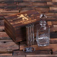 Scotch Decanter and 4 Glass Sniffers in