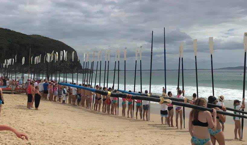 ROWERS PAY TRIBUTE TO A SURFING LEGEND Battle of the Boats at Pacific Palms last year was the last carnival