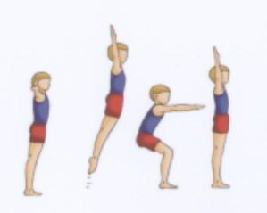 9) Pupils Start in a straight body position, arms spread to the side.