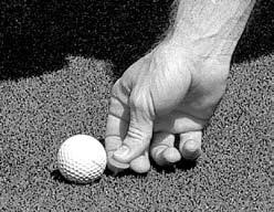 Rule 14: Striking the Ball A. You must fairly strike the ball with the head of the club. You may not push, scrape or rake the ball. Rule 16: The Putting Green A.