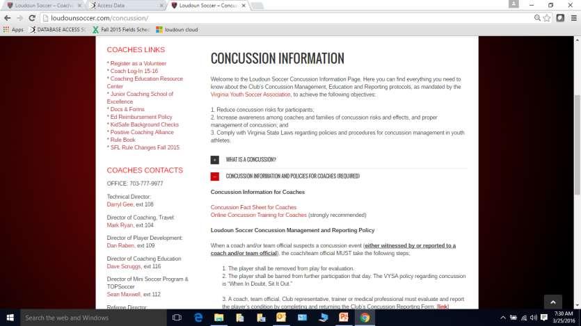 Concussion Policy and
