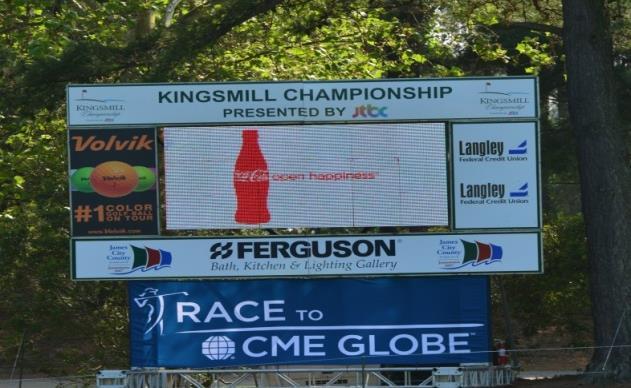SCOREBOARD PANEL Electronic scoreboards are strategically positioned in 7 high-traffic locations around the golf course for the best visibility among spectators and LPGA Tour players to continuously