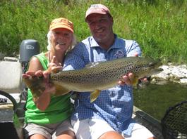 . Janice & Joe With Her Prize Brown Trout 2012 Hunting Season As of June I got my hunting outfitting license.