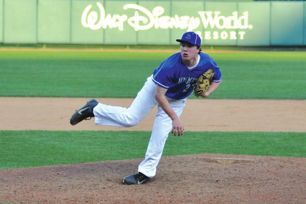 Mark Peterson, shown here during spring training at the Disney Wide World of Sports Complex near Orlando, values the experience of the annual pre-season training in Florida.