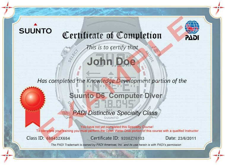 Attachment I Certificate of Completion of