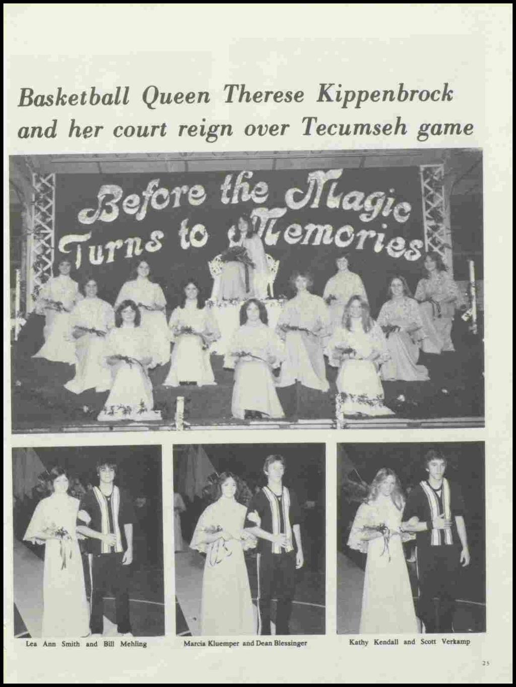 Basketball Queen Therese Kippenbrock and her court reign over Tecumseh game ~ Lea Ann