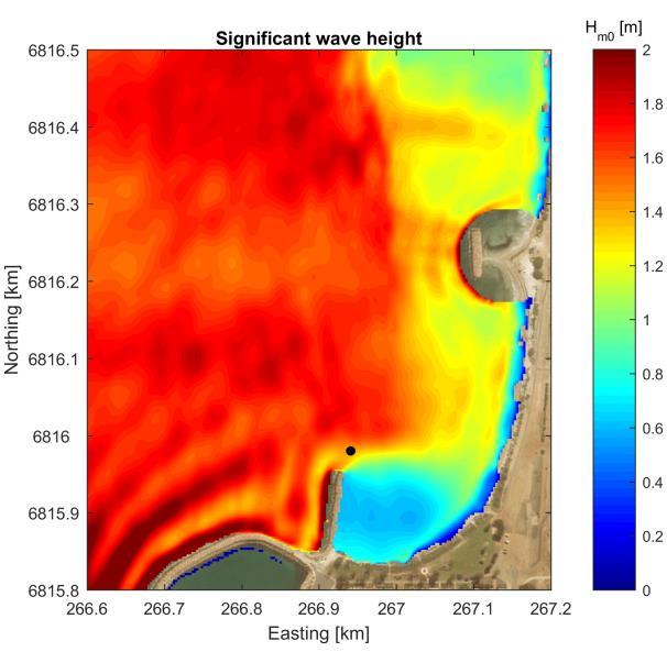 COASTAL ENGINEERING 2016 11 Figure 11: Spatial distribution of the significant wave height (left) and current magnitude and direction (right) for the artificial headland option.