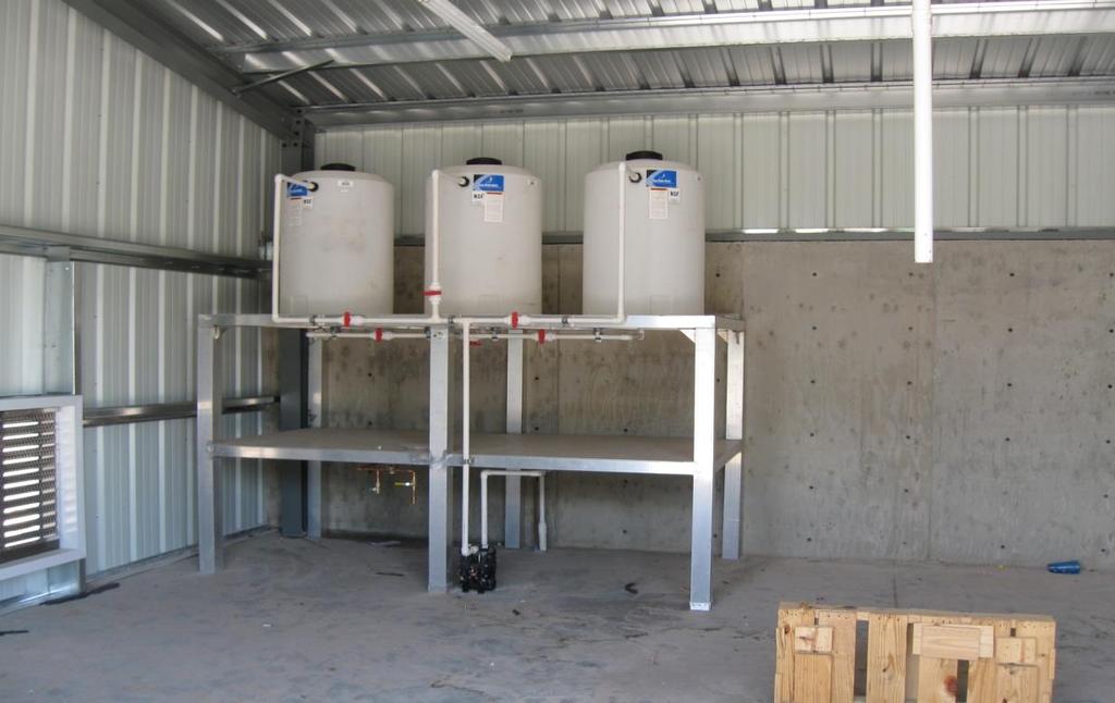 Rinse Holding Tanks for Insecticide, Fungicide, and Herbicide.
