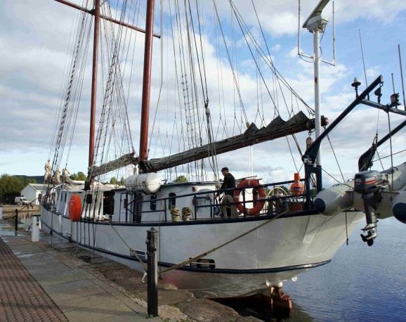 Imagine the gentle sound of waves against the side of this traditional sailing ship moored in a small fishing port or a village near to some of the world s most beautiful glens.