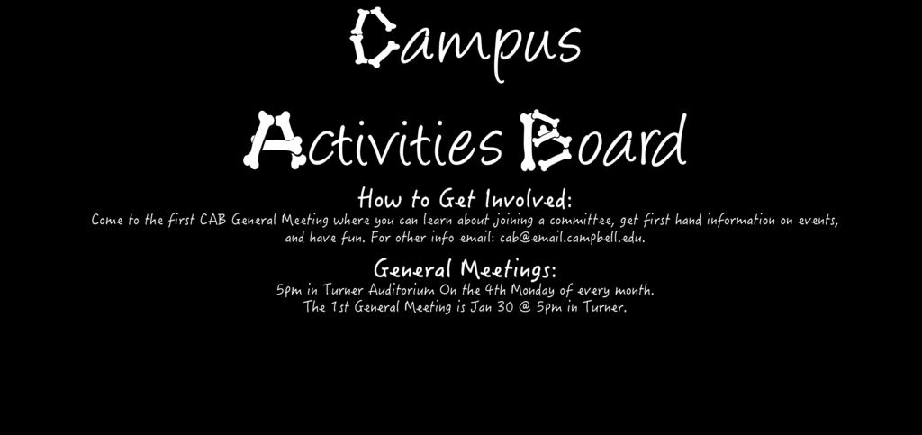 campus activities boa rd How to Get Involved: Come to the first CAB General