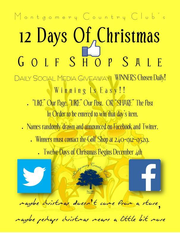closures -Happy Holidays! Any questions? please call the pro shop for more information!