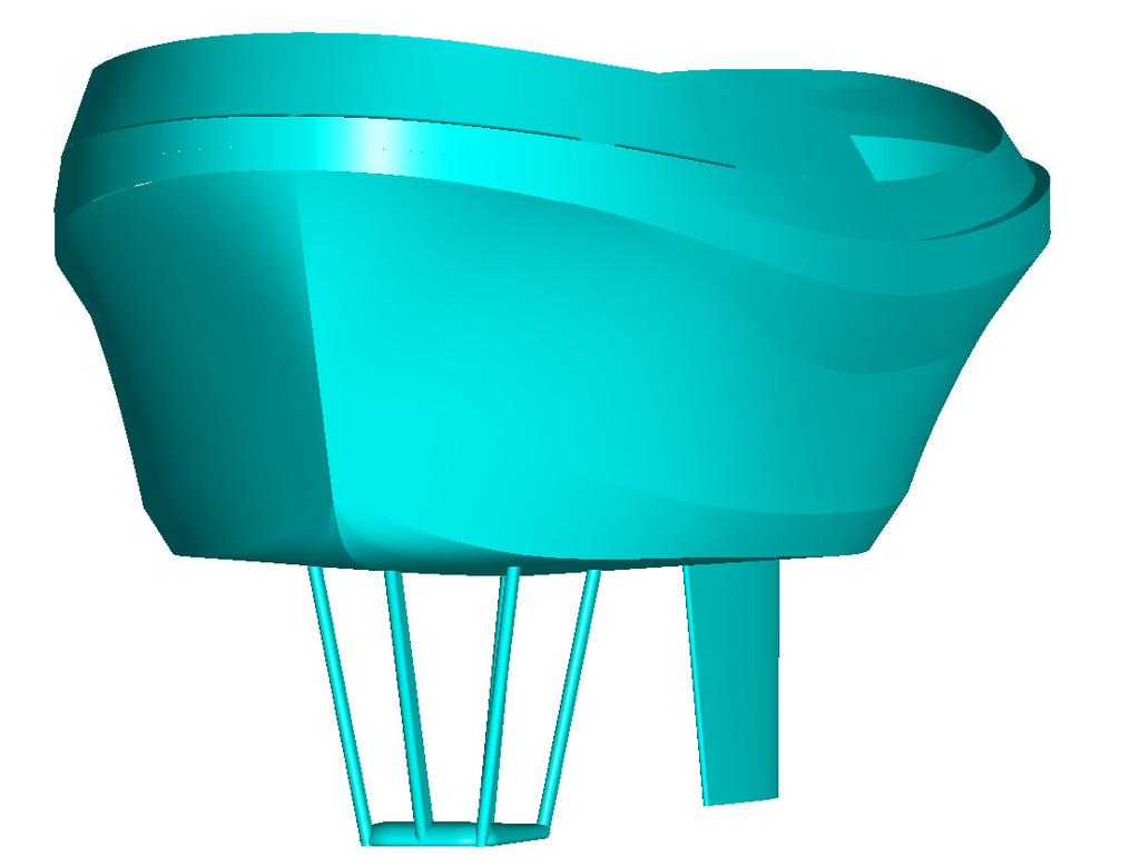 support for the tug. This base plate is connected to the hull through a series of very strong vertical or inclined struts.