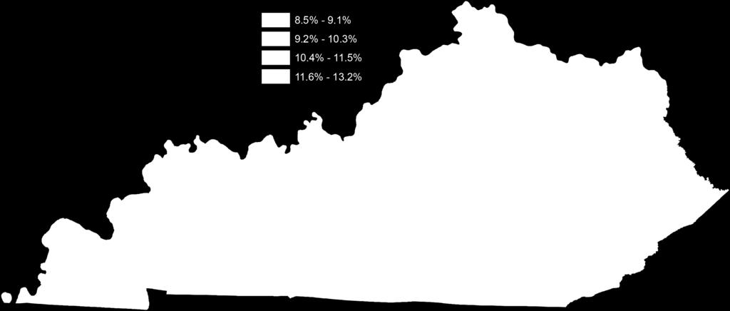 percent reporting at least one use Binge Drinking - 2004-2016 KY State Trend for 10th graders* 2 2 1 1 19.7% 18.8% 18.3% 16.3% 14.5% 1 10.