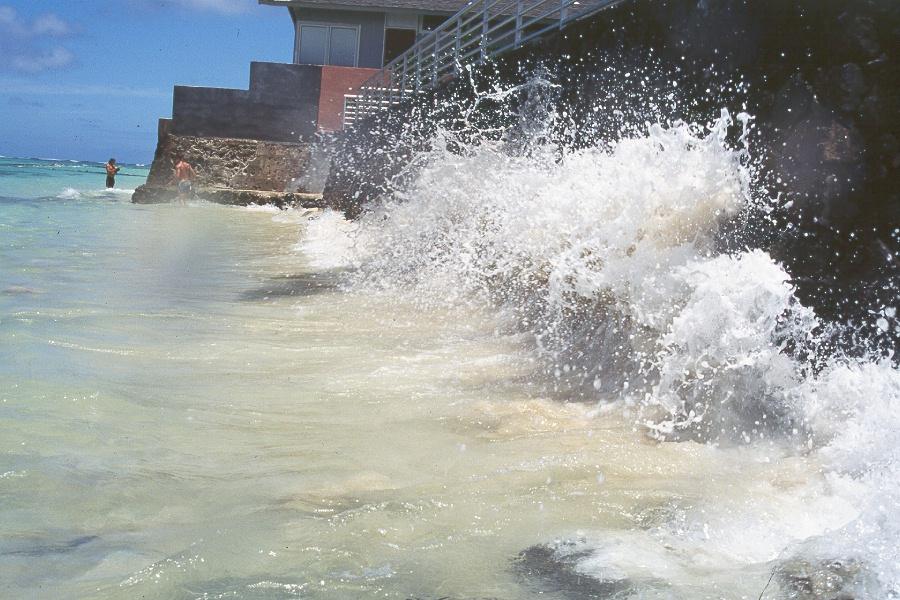 Waves hit seawall- Bounce Energy