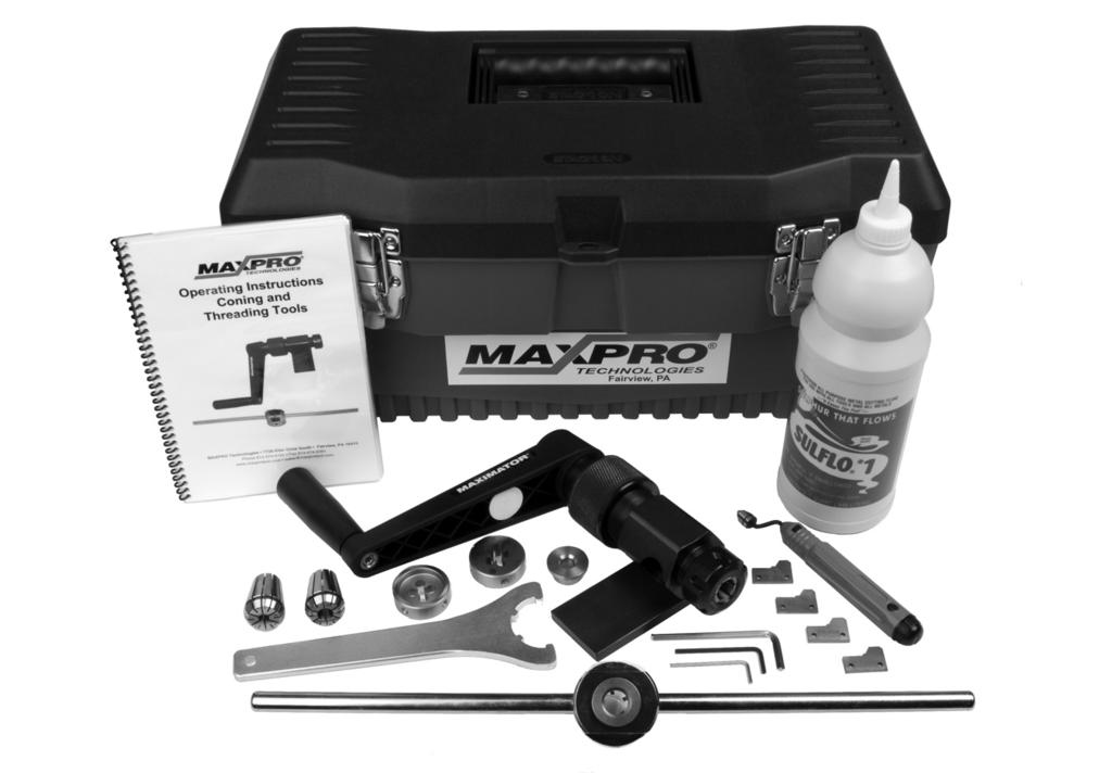 Tools & Installation Coning Pressures and Threading to 21,000 Tool psi Kit The Coning and Threading Tool Kits: Maxpro offers a complete line of coning and threading tool kits for manually coning and