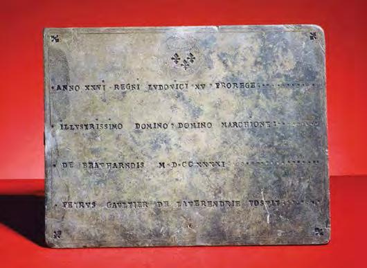 This is the actual lead plate La Verendrye s sons buried near Fort Pierre, S.D., that proclaimed the land for France.