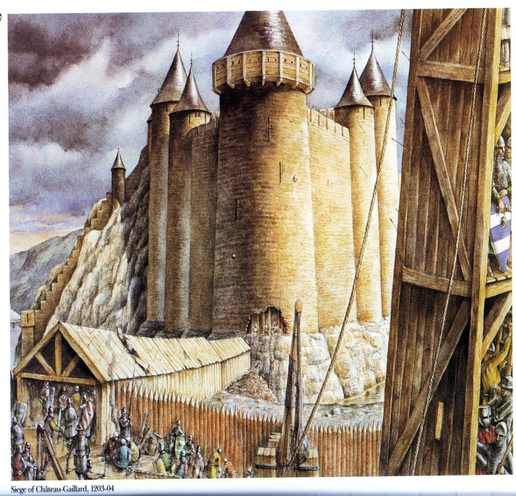 Why do you think this trebuchet is being used to throw a dead horse into a castle? Helpful picture 15 This shows a siege tactic called UNDER MINING.