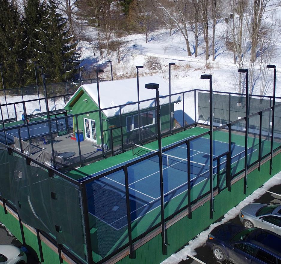 PLATFORM TENNIS Enjoy this cold weather racquet sport daily! Courts are open from 9:00am to 9:00pm. Reservations can be made with the Health Club at (802) 299-2115 or online at www.quecheeclub.com.