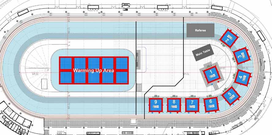 Stadium plan Length of Arena 203,00 m width of arena 92,50 m ice hockey field